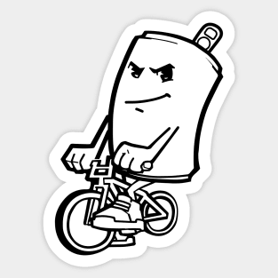 Aluminium Can Riding a Bike Sticker